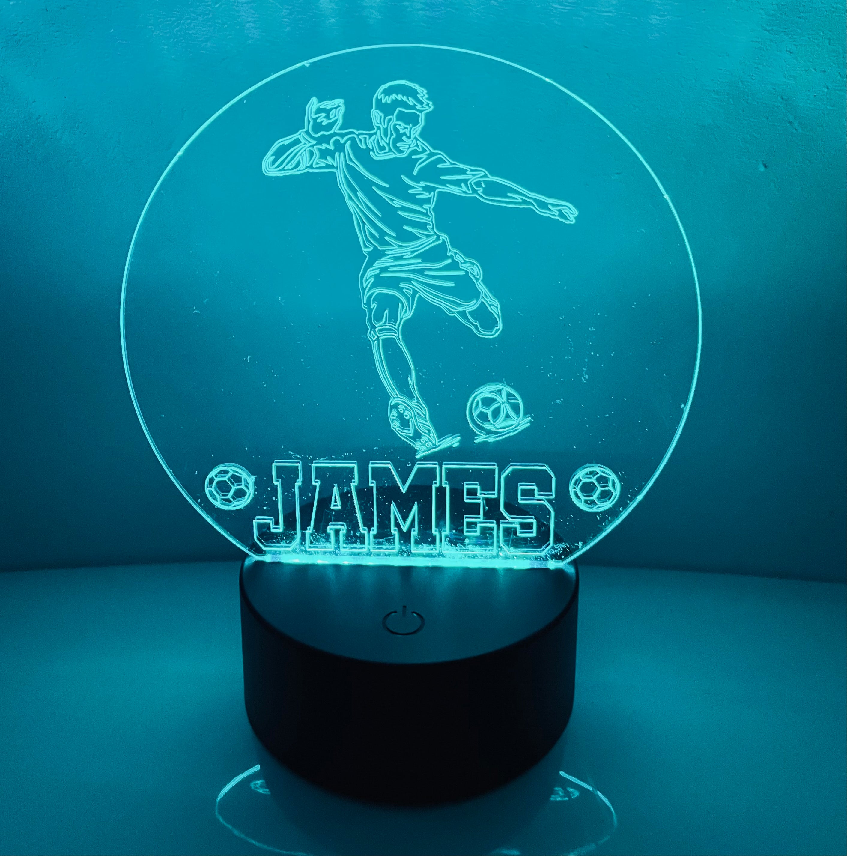 Football Themed LED Night Light - Comes Fully Personalised. Unique Gift Idea
