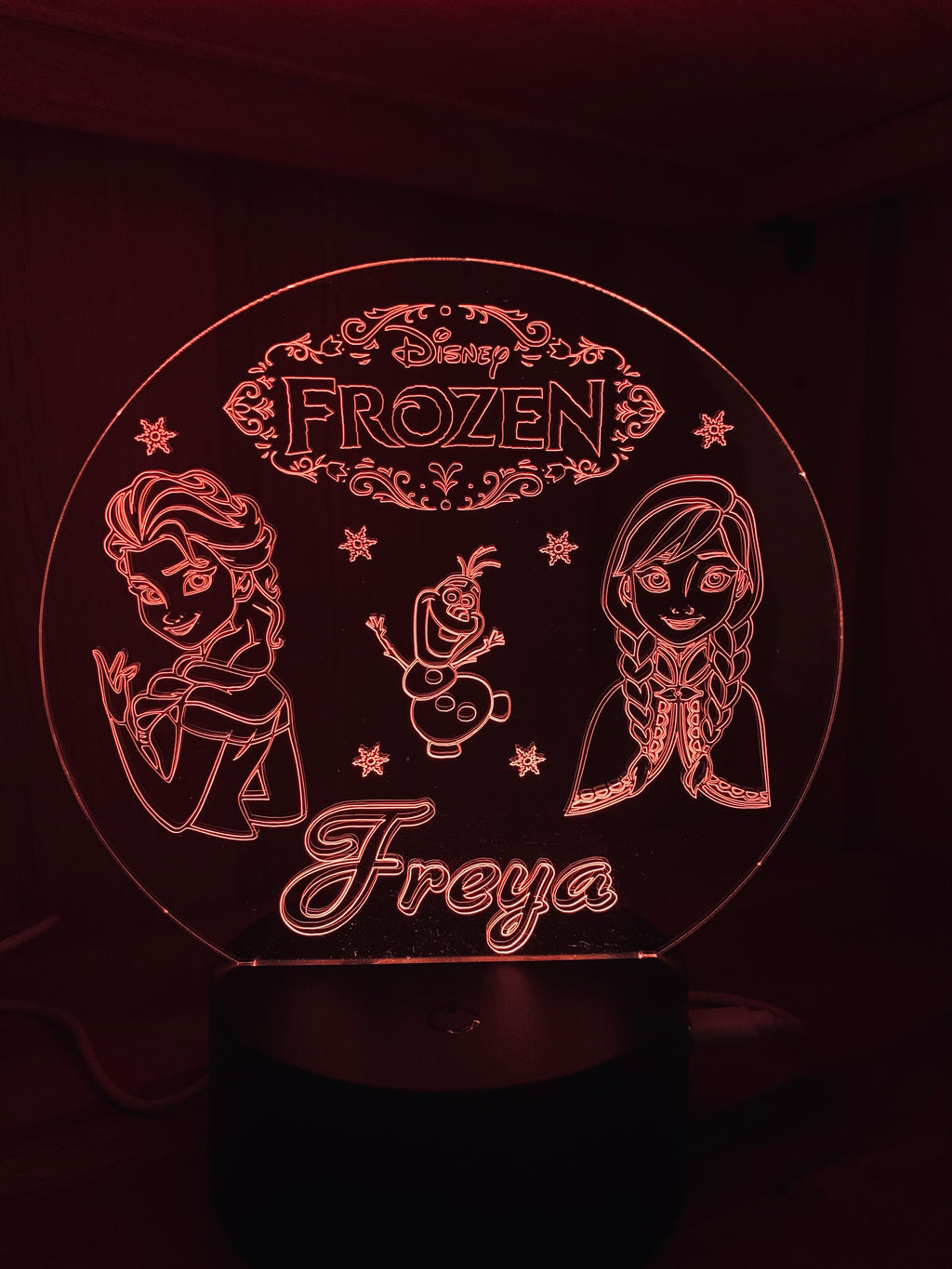 Princess/Frozen Themed LED Night Light - Comes Fully Personalised. Unique Gift Idea