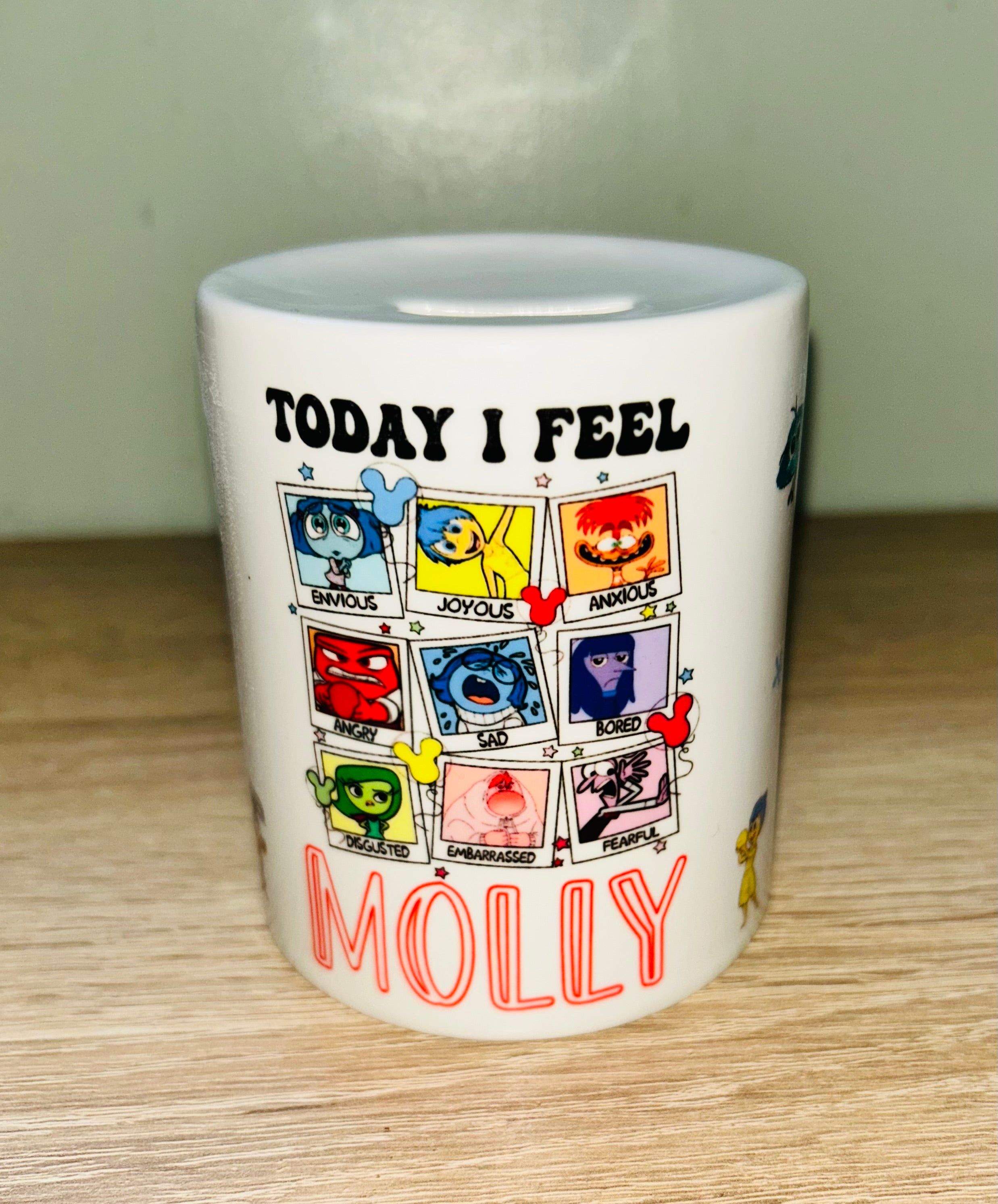 Character/Emotions Design Personalised Money Box, Piggy Bank, Birthday Gift, Baby gift, keepsake, Saving, bedroom/nursery decor, Ceramic