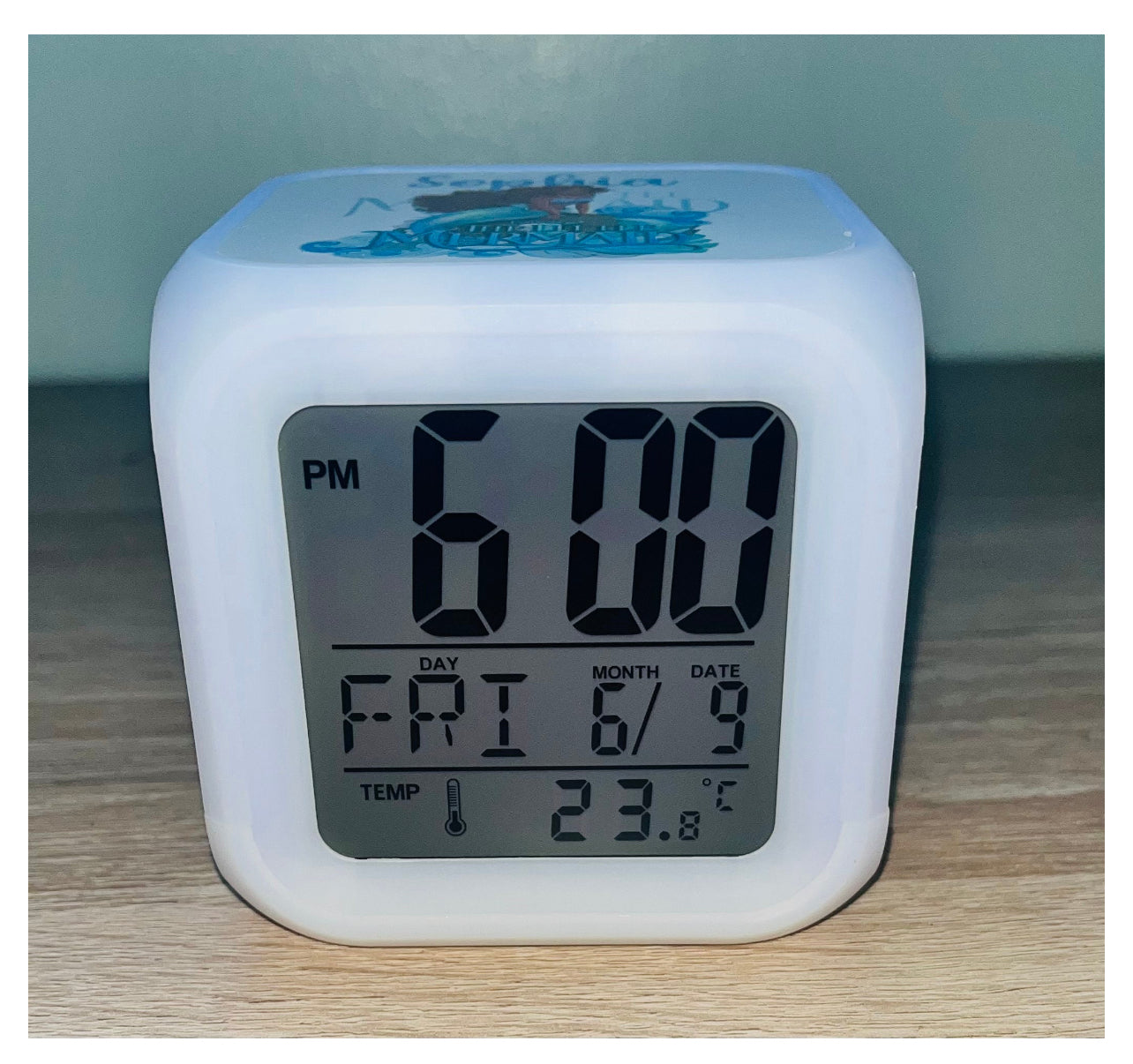 Character/Sonic Design Personalised LED Cube Digital Alarm Clock - Colour Changing/Great Gift Idea