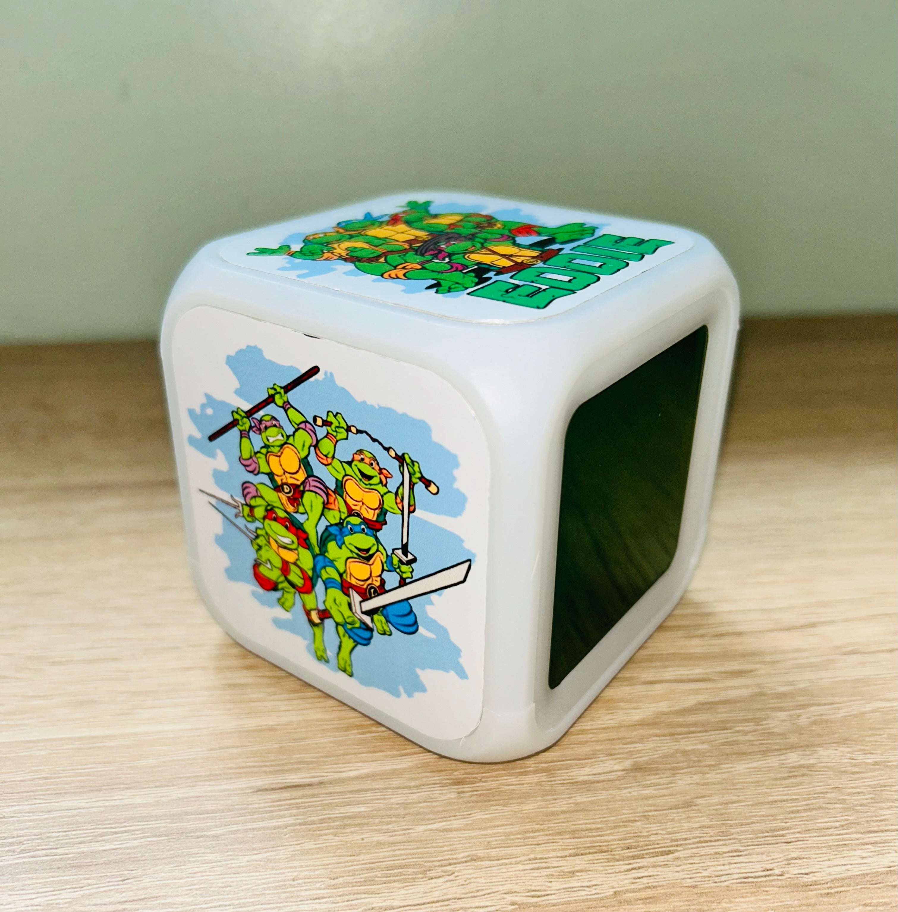 Character/Turtles Design Personalised LED Cube Digital Alarm Clock - Colour Changing/Great Gift Idea