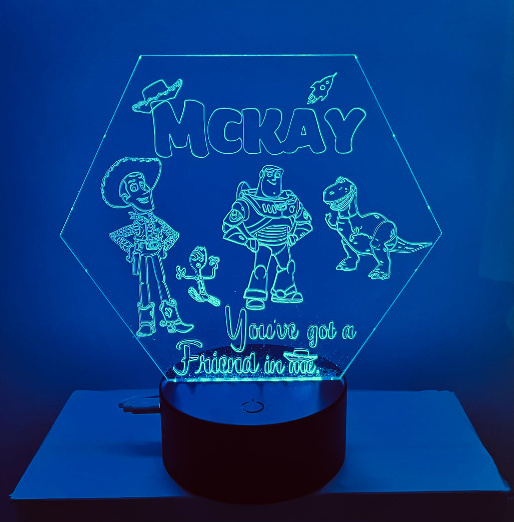 Character/Toy Story Themed LED Night Light - Comes Fully Personalised. Unique Gift Idea