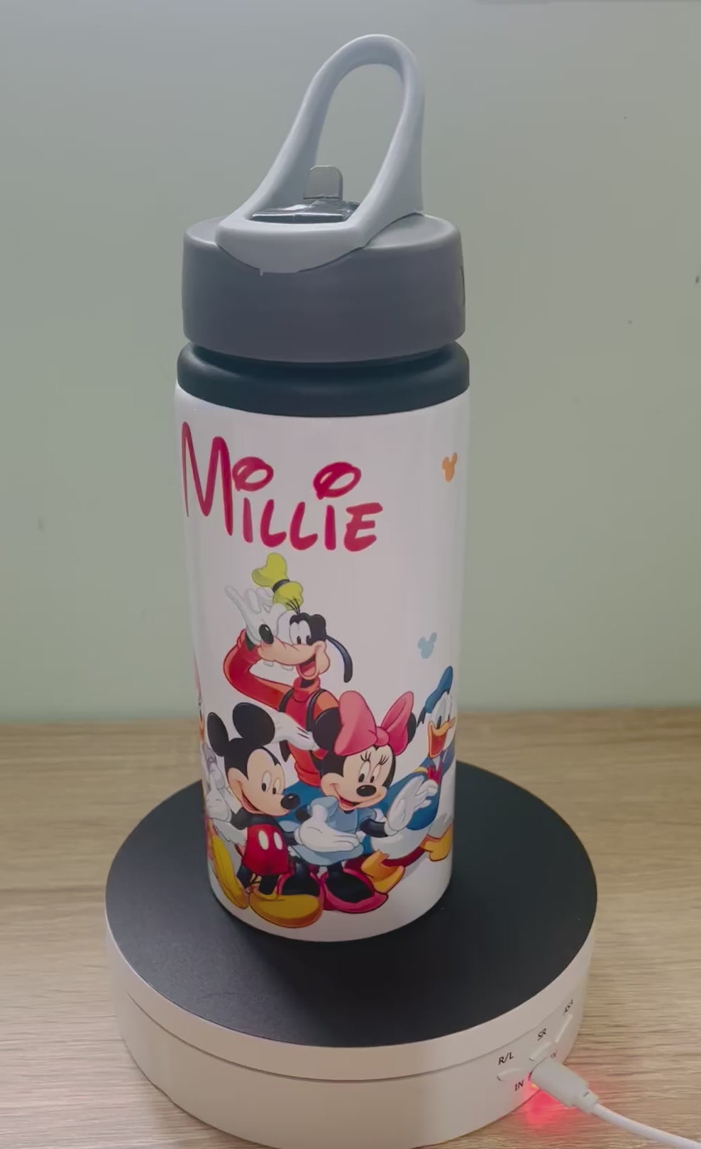 Character/Mickey Mouse Themed Personalised 600ml Aluminium Water Bottles - made with your favourite characters! School Water Bottle, Summer Ready.