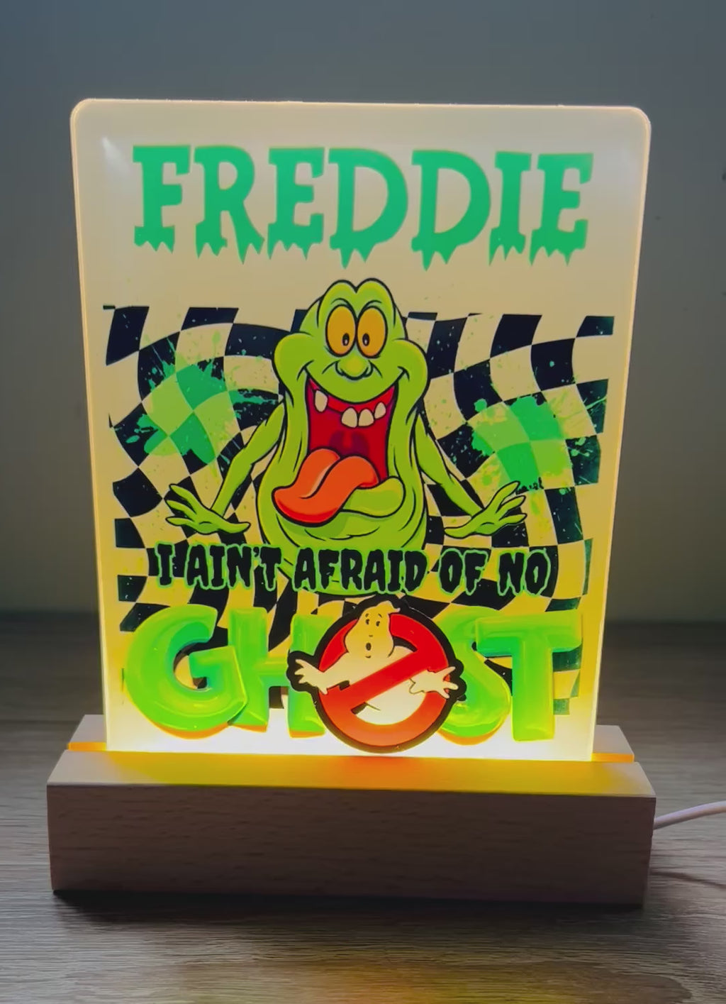 Character/Ghostbusters Themed Sub LED Night Light - Comes Fully Personalised. Unique Gift Idea.  Perfect for Bedroom. Christmas/Birthday Gift.