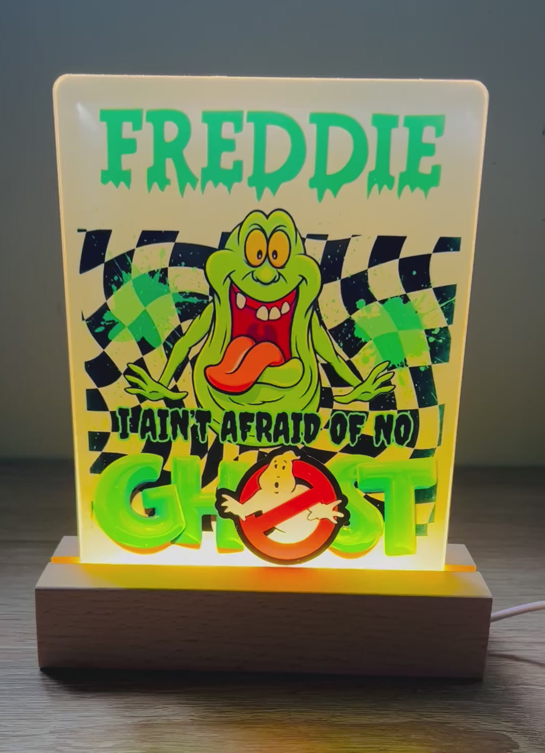 Character/Ghostbusters Themed Sub LED Night Light - Comes Fully Personalised. Unique Gift Idea.  Perfect for Bedroom. Christmas/Birthday Gift.