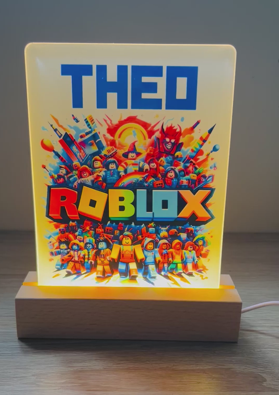 Gaming Themed Sub LED Night Light - Comes Fully Personalised. Unique Gift Idea.  Perfect for Bedroom. Christmas/Birthday Gift.