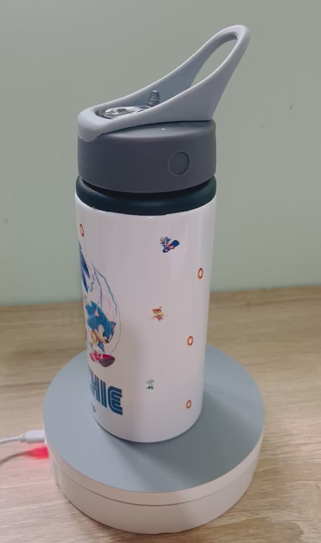 Character/hedgehog Themed Personalised 600ml Aluminium Water Bottles - made with your favourite characters! School Water Bottle, Summer Ready.