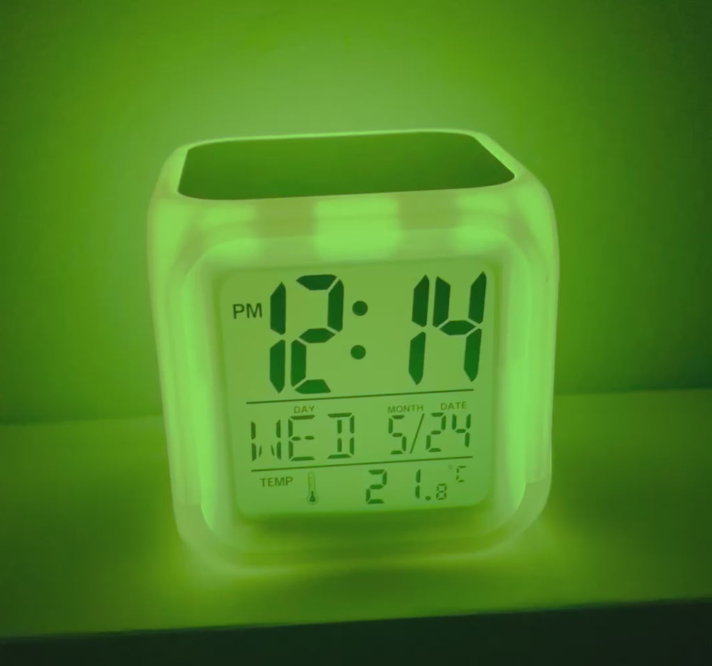 Super cars Design Personalised LED Cube Digital Alarm Clock - Colour Changing/Great Gift Idea