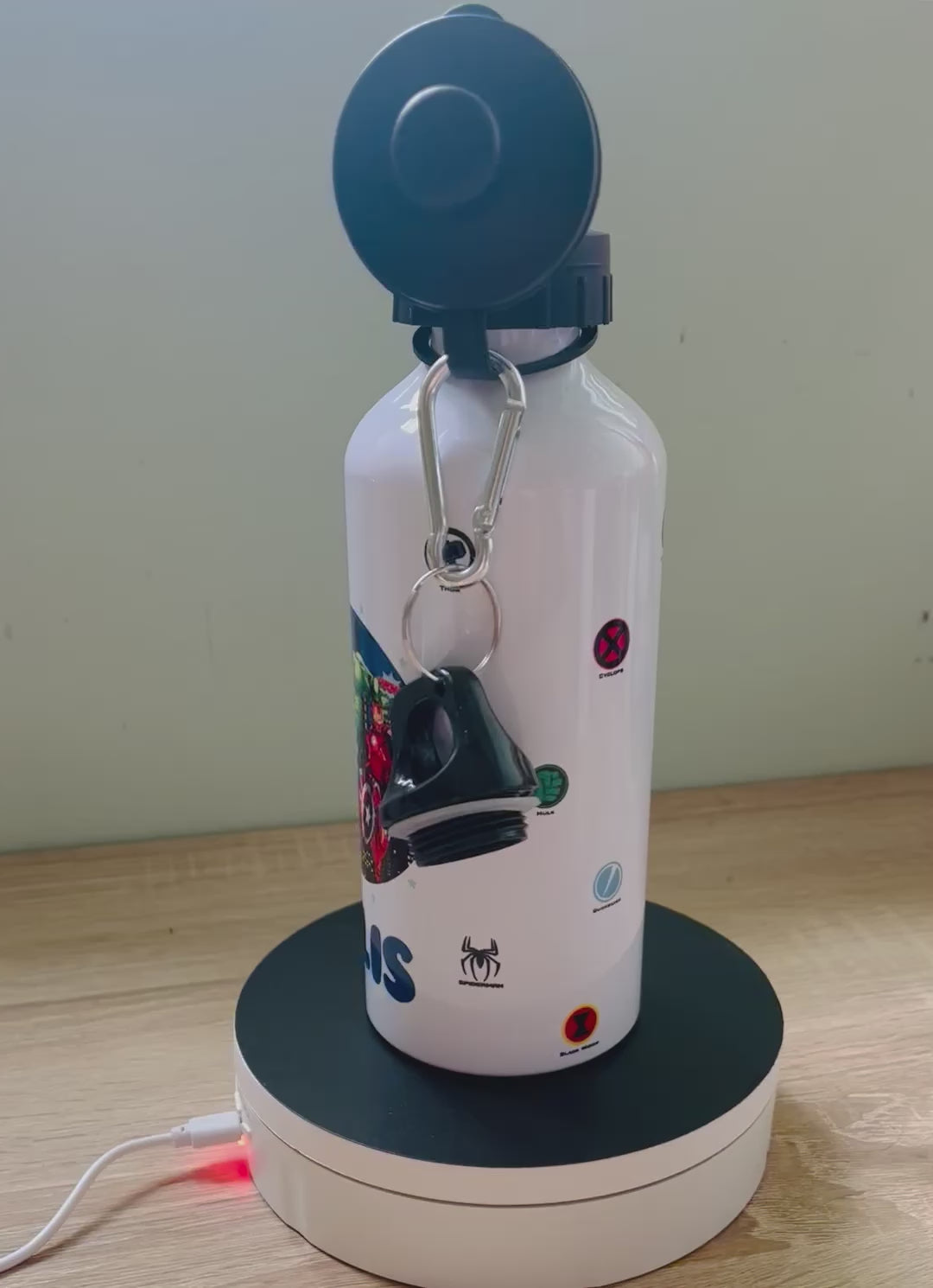 Marvel/Superheroes Themed Personalised 600ml Aluminium Water Bottles - made with your favourite characters! School Water Bottle, Summer Ready.