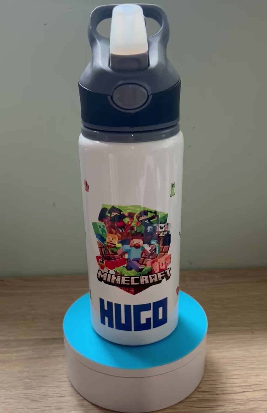 Gaming Themed Personalised 600ml Aluminium Water Bottles - made with your favourite characters! School Water Bottle, Summer Ready.