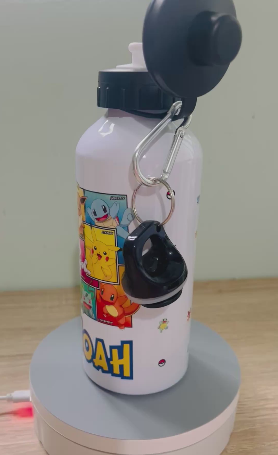Character/Pokemon Themed Personalised 600ml Aluminium Water Bottles - made with your favourite characters! School Water Bottle, Summer Ready.