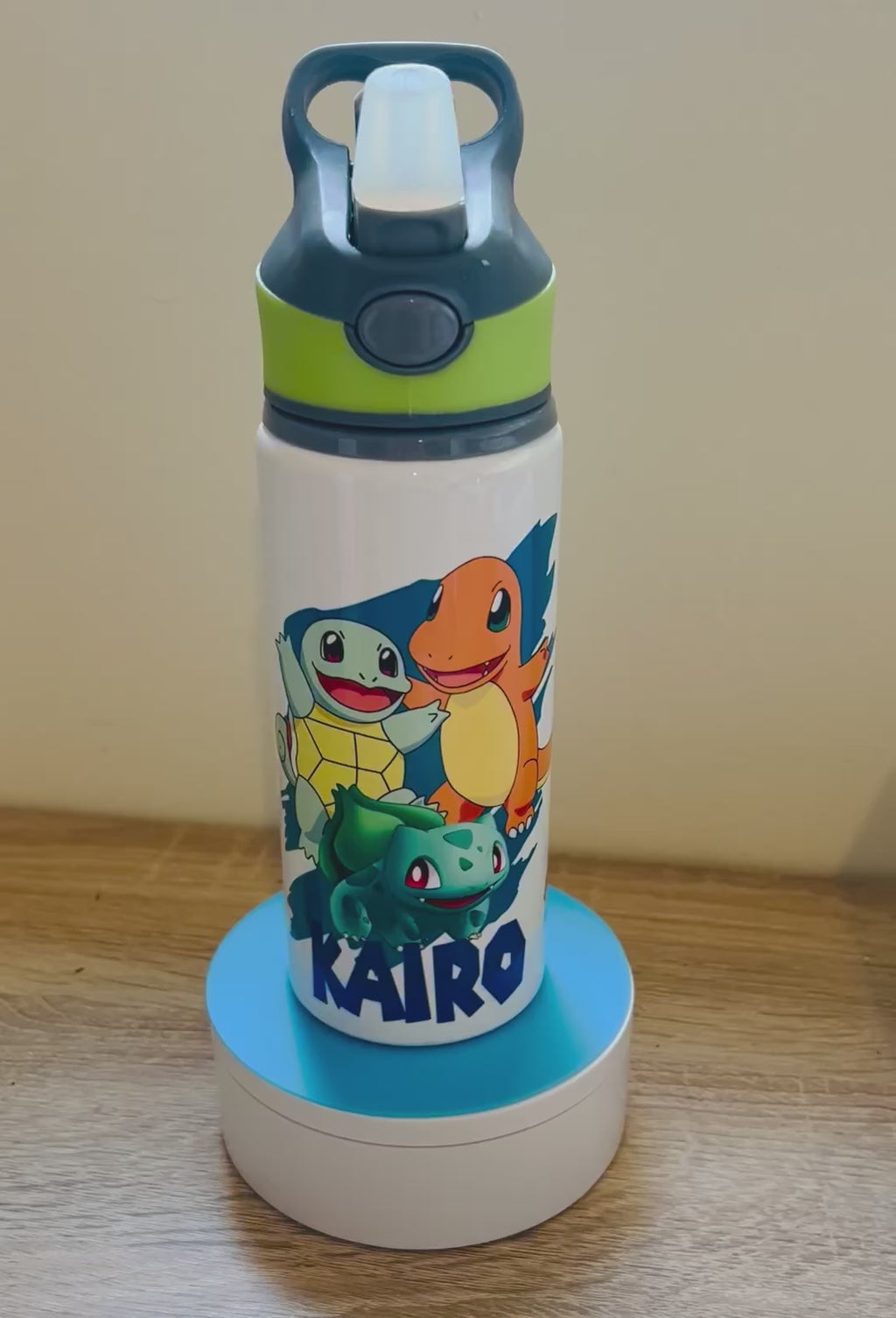 Character/Pokemon Themed Personalised 600ml Aluminium Water Bottles - made with your favourite characters! School Water Bottle, Summer Ready.