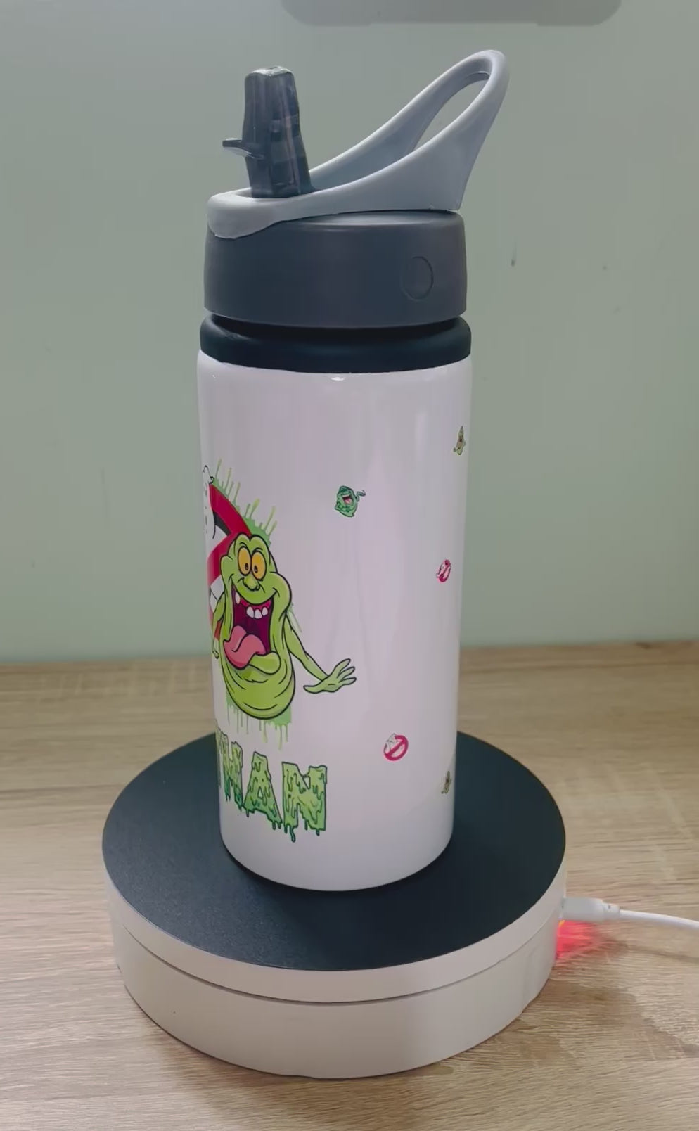 Character/Ghostbusters Themed Personalised 600ml Aluminium Water Bottles - made with your favourite characters! School Water Bottle, Summer Ready.