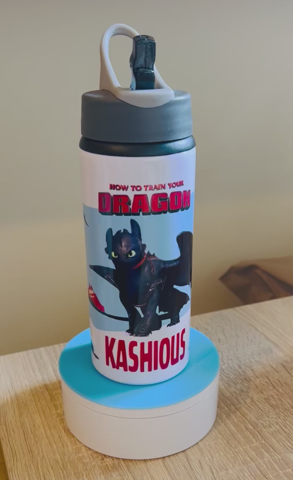 Character/Train your Dragon Themed Personalised 600ml Aluminium Water Bottles - made with your favourite characters! School Water Bottle, Summer Ready.
