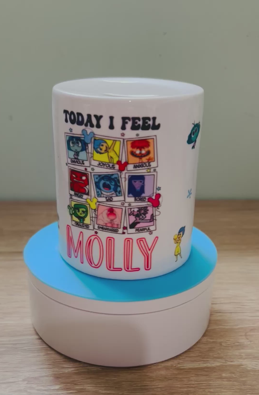 Character/Emotions Design Personalised Money Box, Piggy Bank, Birthday Gift, Baby gift, keepsake, Saving, bedroom/nursery decor, Ceramic