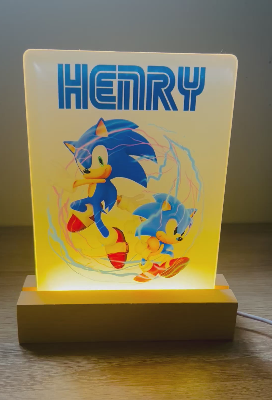 Character/Hedgehog Themed Sub LED Night Light - Comes Fully Personalised. Unique Gift Idea.  Perfect for Bedroom. Christmas/Birthday Gift.